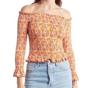 NEW Caroline Constas Floral Off the Shoulder Top